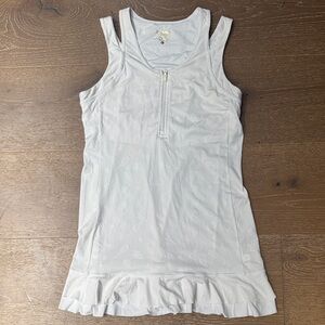 Lilly Pulitzer Luxletic Tennis Dress XL White Zip Front Ruffle Hem
